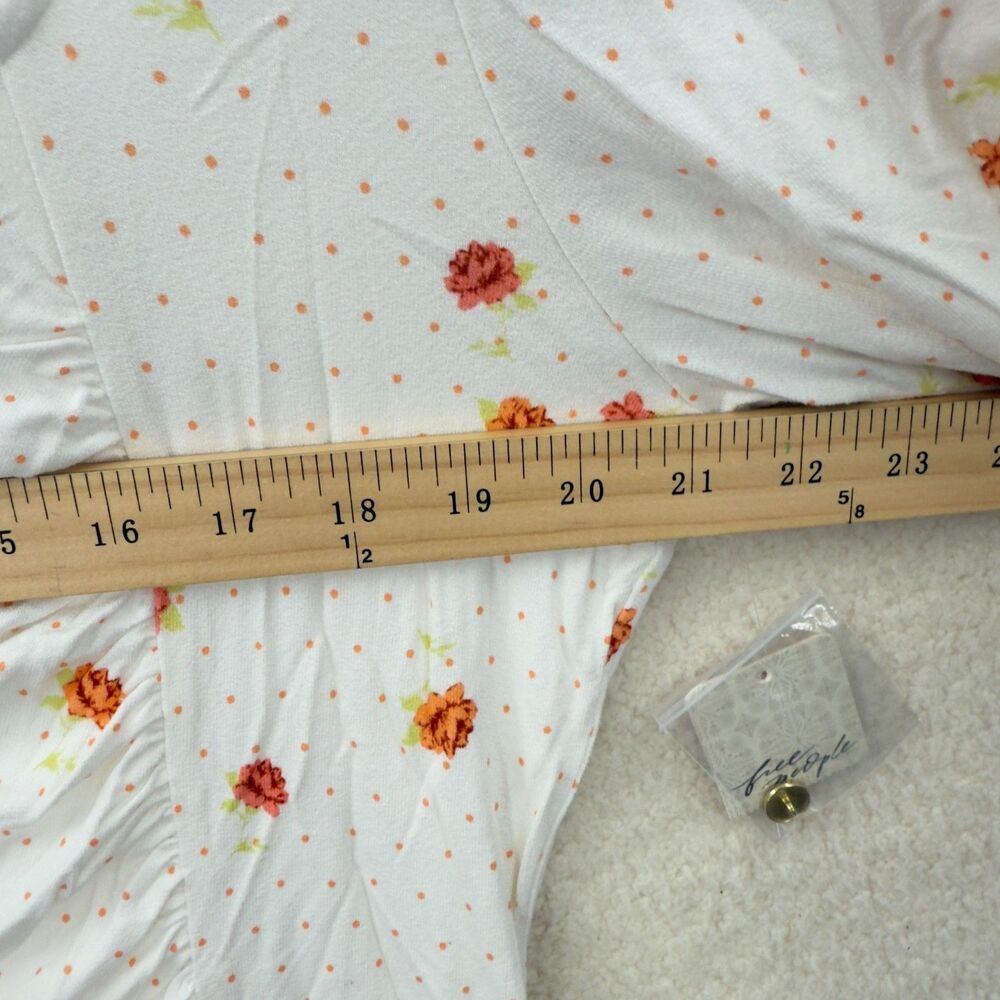 Free People Celia Mini Dress long sleeves Polka dot Floral print Size XL NWT - Picture 10 of 12